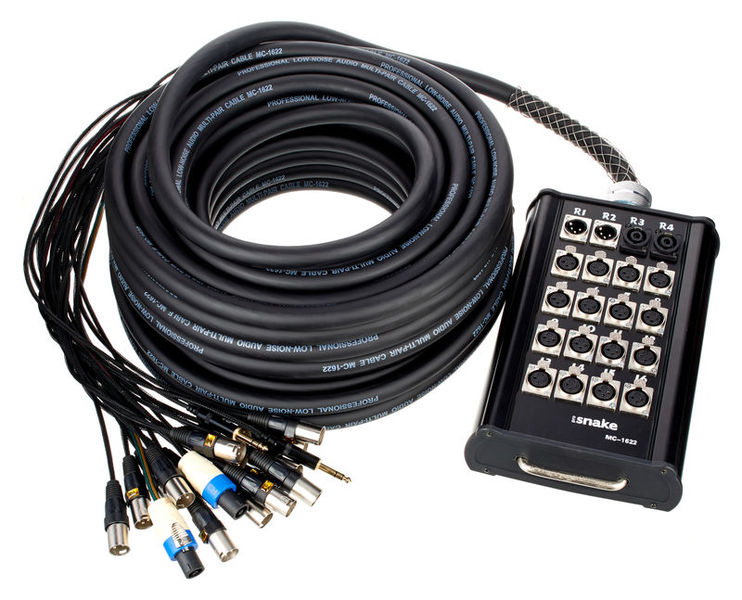 pro snake MC 1622 - 30M Snake (16 XLR, 2 return balanced jack - XLR, 2 return SPEAKON)