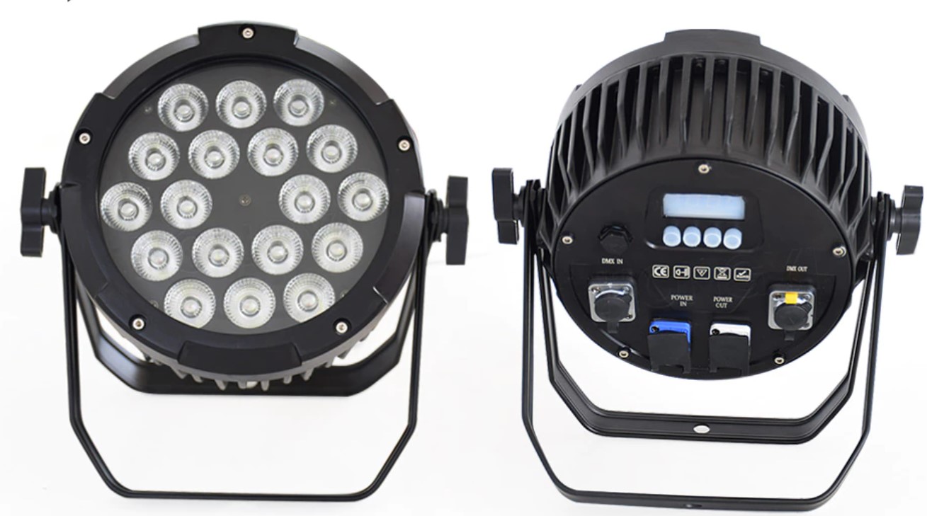 18 X 18w LED RGBWA+UV - Outdoor IP65 Flat Par